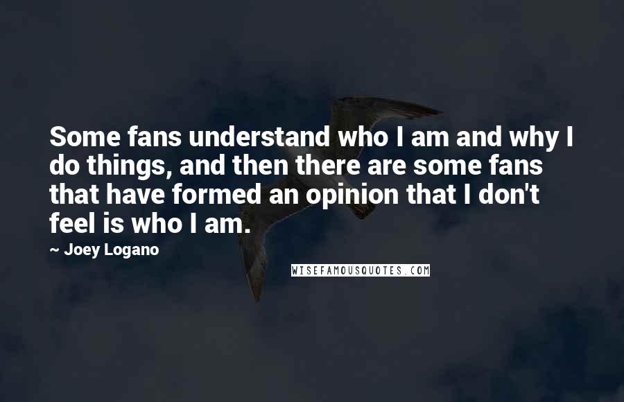 Joey Logano Quotes: Some fans understand who I am and why I do things, and then there are some fans that have formed an opinion that I don't feel is who I am.