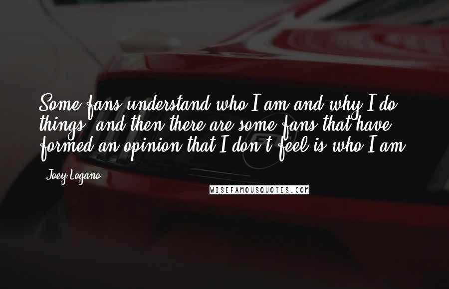 Joey Logano Quotes: Some fans understand who I am and why I do things, and then there are some fans that have formed an opinion that I don't feel is who I am.