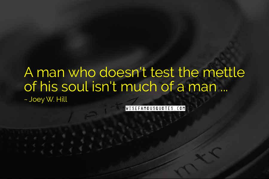 Joey W. Hill Quotes: A man who doesn't test the mettle of his soul isn't much of a man ...