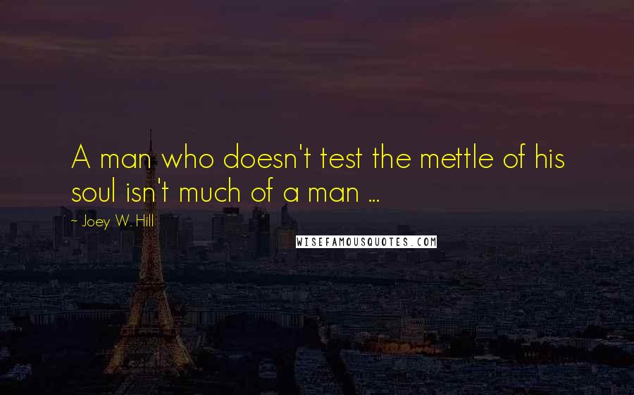 Joey W. Hill Quotes: A man who doesn't test the mettle of his soul isn't much of a man ...