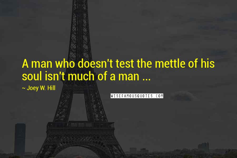 Joey W. Hill Quotes: A man who doesn't test the mettle of his soul isn't much of a man ...