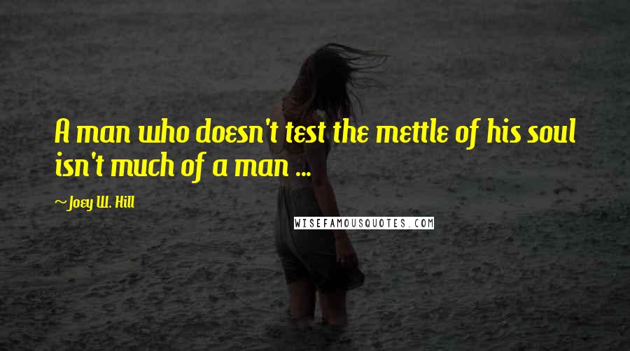 Joey W. Hill Quotes: A man who doesn't test the mettle of his soul isn't much of a man ...