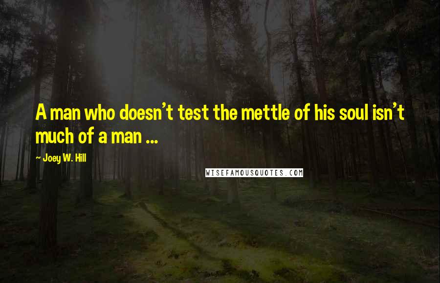 Joey W. Hill Quotes: A man who doesn't test the mettle of his soul isn't much of a man ...