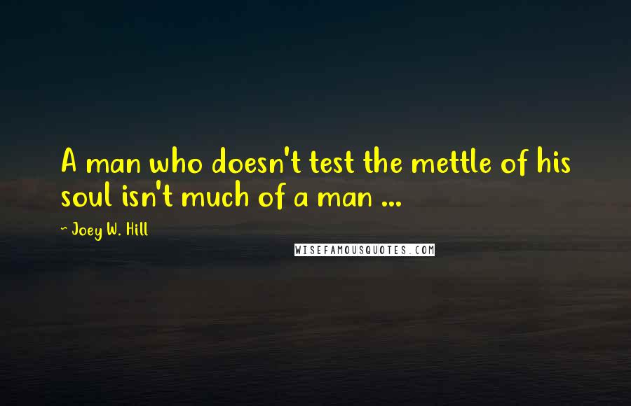 Joey W. Hill Quotes: A man who doesn't test the mettle of his soul isn't much of a man ...