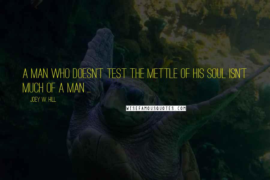 Joey W. Hill Quotes: A man who doesn't test the mettle of his soul isn't much of a man ...