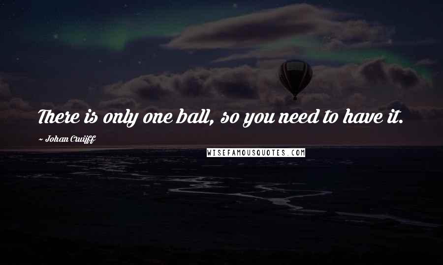 Johan Cruijff Quotes: There is only one ball, so you need to have it.