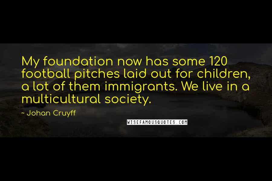 Johan Cruyff Quotes: My foundation now has some 120 football pitches laid out for children, a lot of them immigrants. We live in a multicultural society.