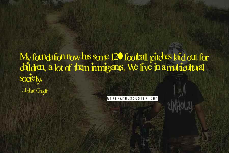 Johan Cruyff Quotes: My foundation now has some 120 football pitches laid out for children, a lot of them immigrants. We live in a multicultural society.