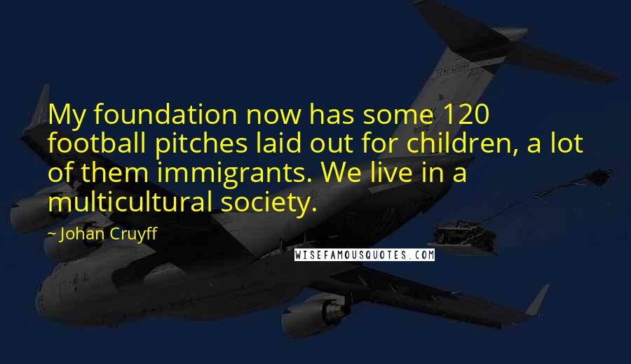 Johan Cruyff Quotes: My foundation now has some 120 football pitches laid out for children, a lot of them immigrants. We live in a multicultural society.