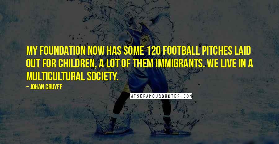 Johan Cruyff Quotes: My foundation now has some 120 football pitches laid out for children, a lot of them immigrants. We live in a multicultural society.