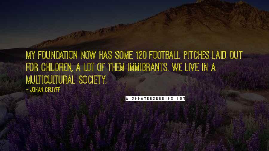 Johan Cruyff Quotes: My foundation now has some 120 football pitches laid out for children, a lot of them immigrants. We live in a multicultural society.