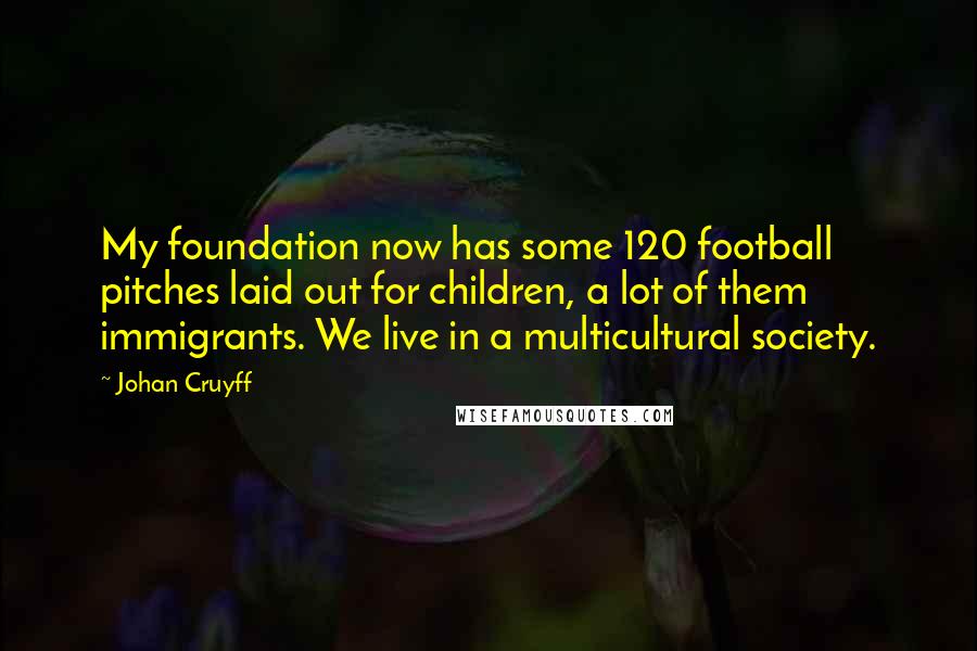 Johan Cruyff Quotes: My foundation now has some 120 football pitches laid out for children, a lot of them immigrants. We live in a multicultural society.