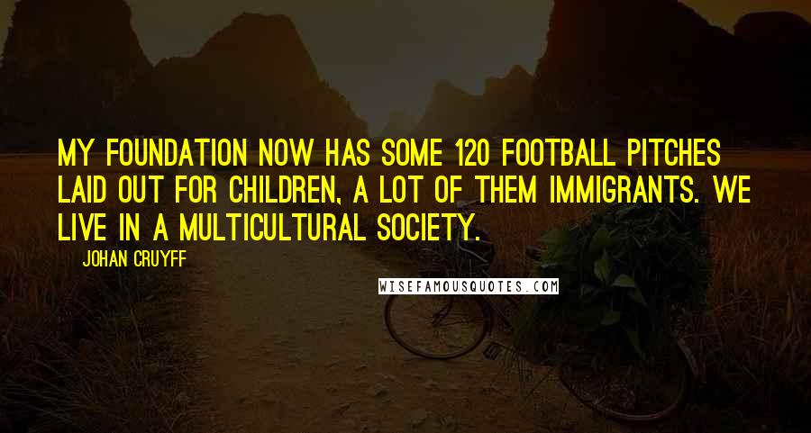 Johan Cruyff Quotes: My foundation now has some 120 football pitches laid out for children, a lot of them immigrants. We live in a multicultural society.