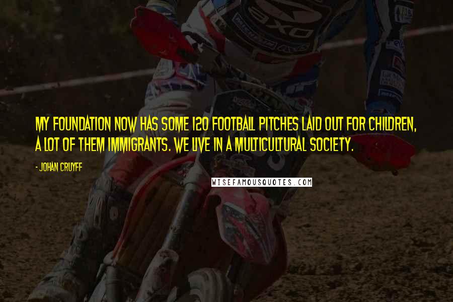 Johan Cruyff Quotes: My foundation now has some 120 football pitches laid out for children, a lot of them immigrants. We live in a multicultural society.