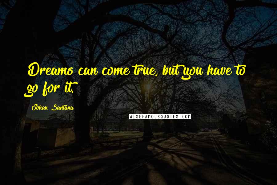 Johan Santana Quotes: Dreams can come true, but you have to go for it.