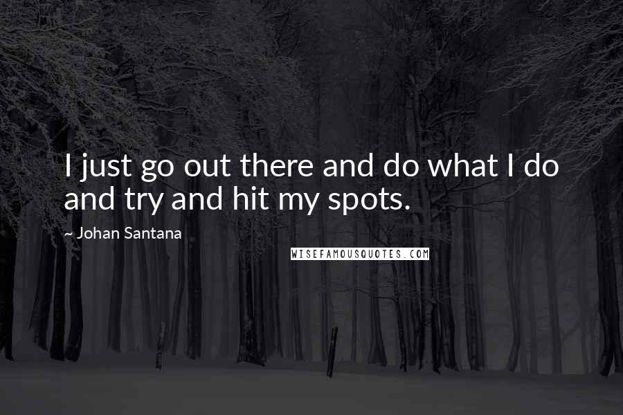 Johan Santana Quotes: I just go out there and do what I do and try and hit my spots.