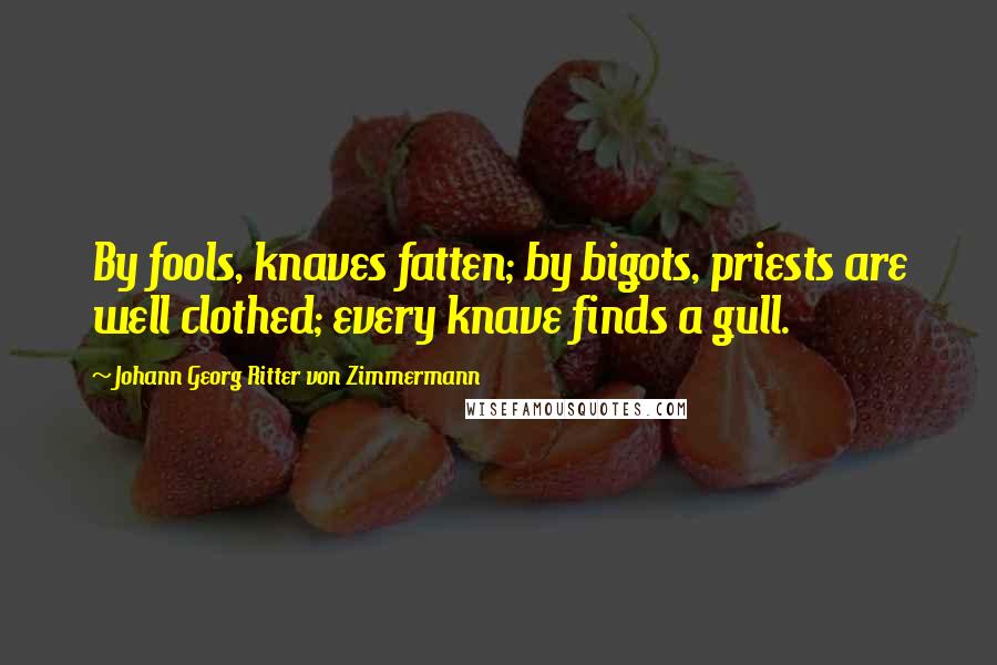 Johann Georg Ritter Von Zimmermann Quotes: By fools, knaves fatten; by bigots, priests are well clothed; every knave finds a gull.