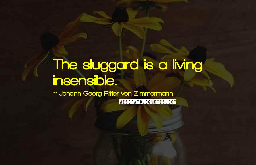 Johann Georg Ritter Von Zimmermann Quotes: The sluggard is a living insensible.