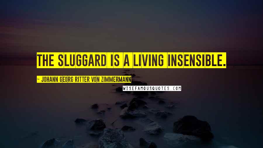 Johann Georg Ritter Von Zimmermann Quotes: The sluggard is a living insensible.