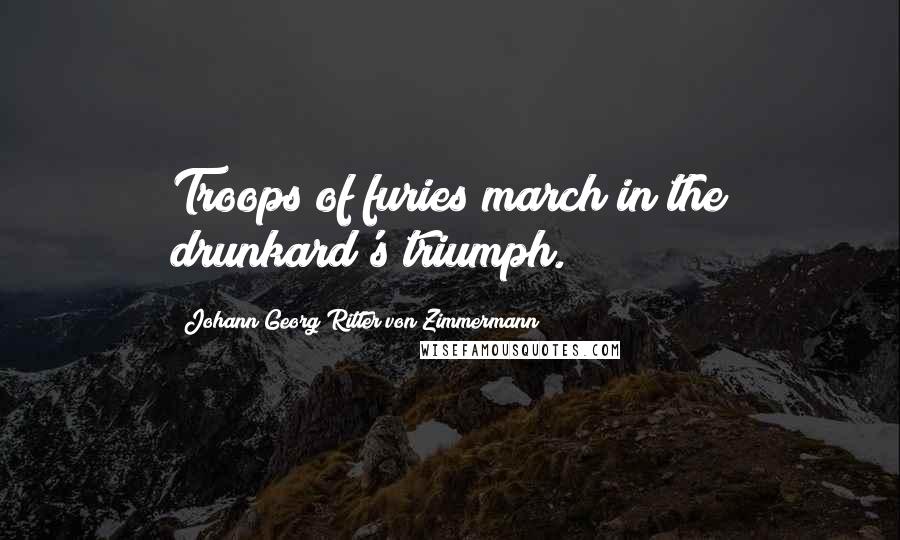 Johann Georg Ritter Von Zimmermann Quotes: Troops of furies march in the drunkard's triumph.