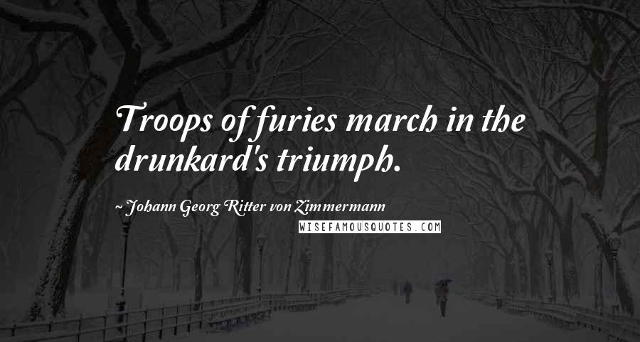 Johann Georg Ritter Von Zimmermann Quotes: Troops of furies march in the drunkard's triumph.