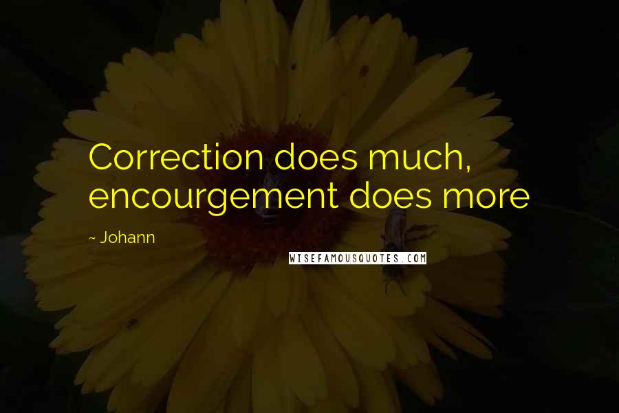 Johann Quotes: Correction does much, encourgement does more