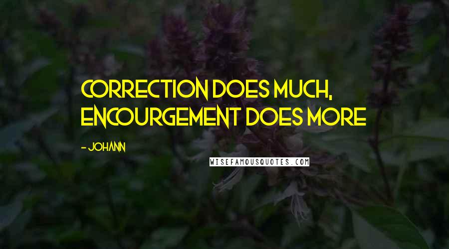Johann Quotes: Correction does much, encourgement does more