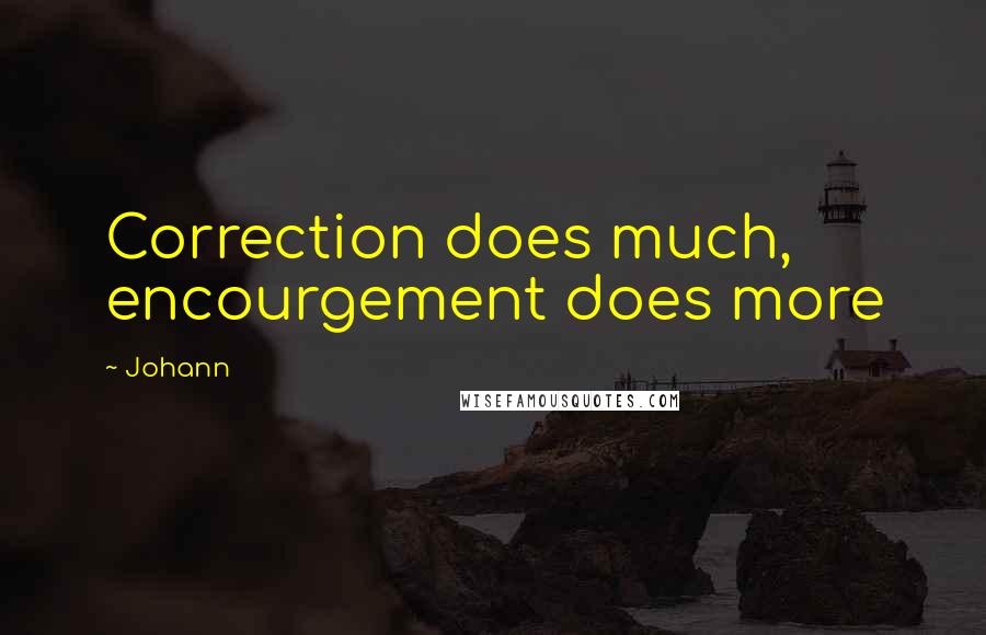 Johann Quotes: Correction does much, encourgement does more