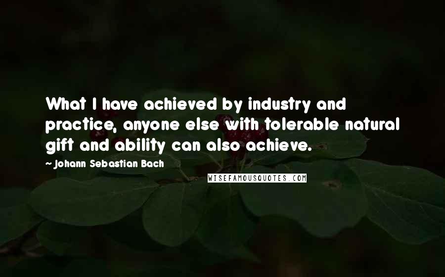 Johann Sebastian Bach Quotes: What I have achieved by industry and practice, anyone else with tolerable natural gift and ability can also achieve.