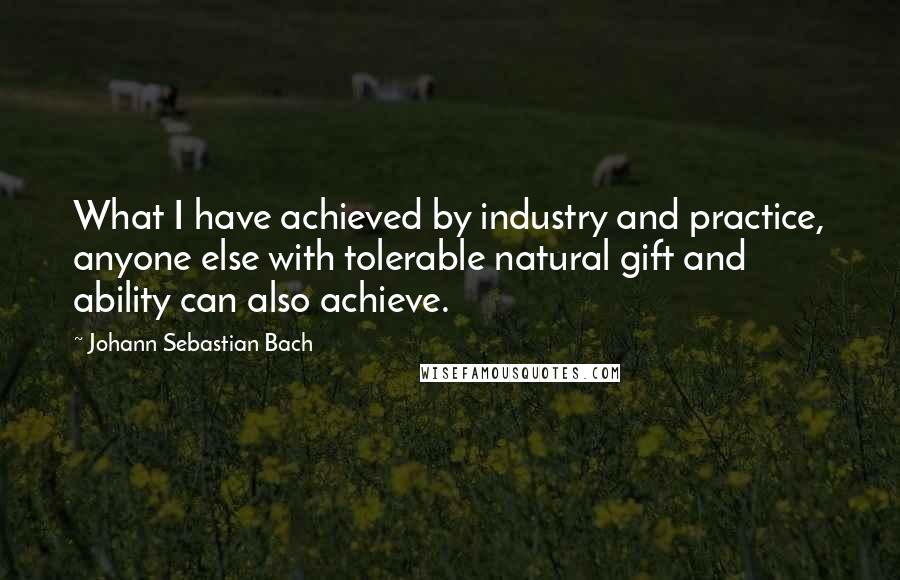 Johann Sebastian Bach Quotes: What I have achieved by industry and practice, anyone else with tolerable natural gift and ability can also achieve.