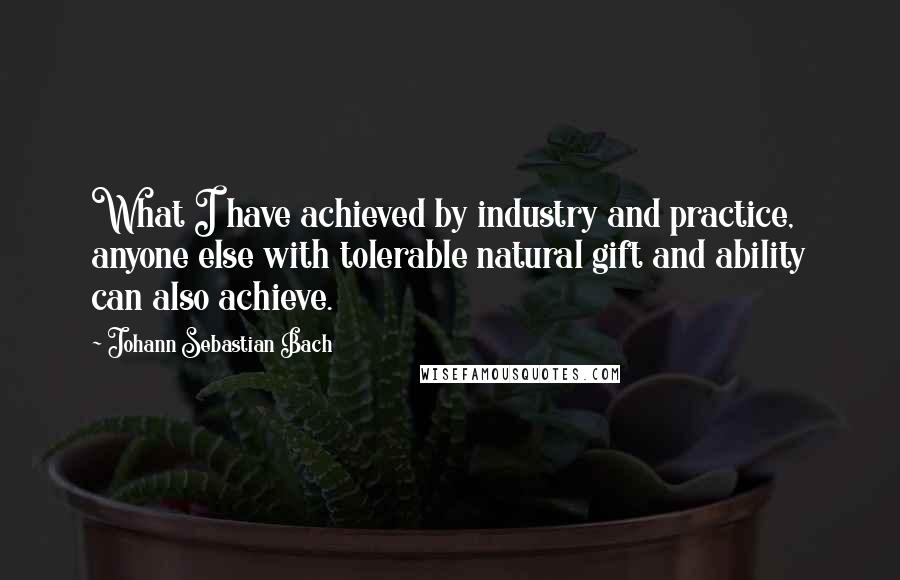 Johann Sebastian Bach Quotes: What I have achieved by industry and practice, anyone else with tolerable natural gift and ability can also achieve.