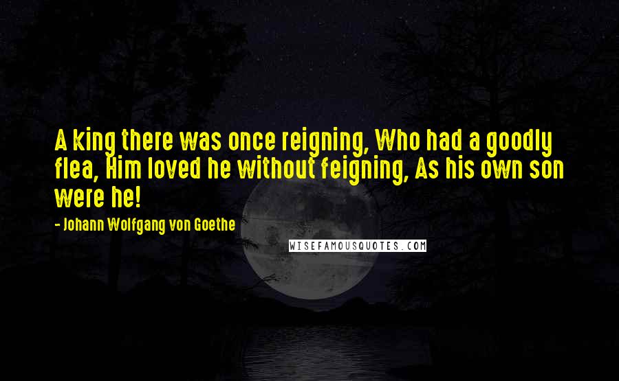 Johann Wolfgang Von Goethe Quotes: A king there was once reigning, Who had a goodly flea, Him loved he without feigning, As his own son were he!