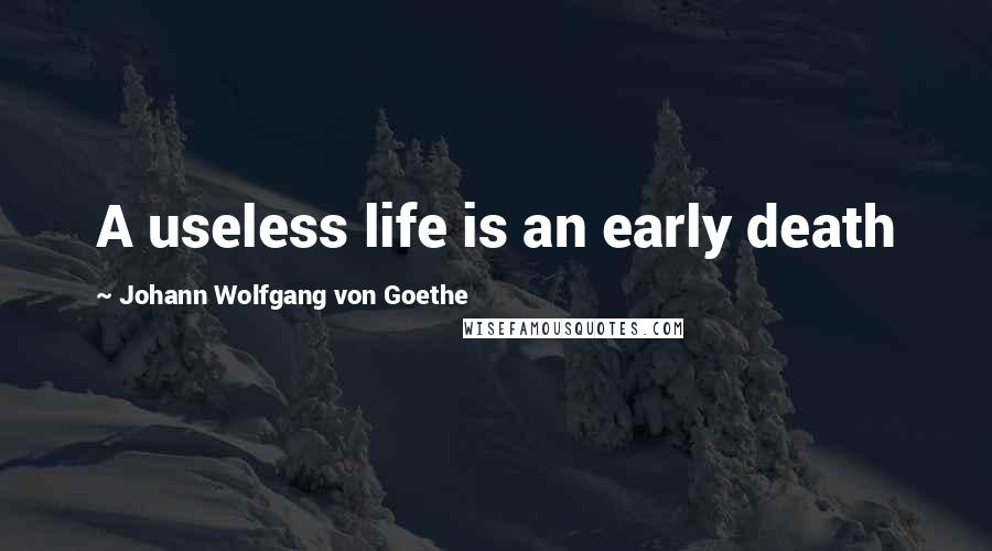 Johann Wolfgang Von Goethe Quotes: A useless life is an early death