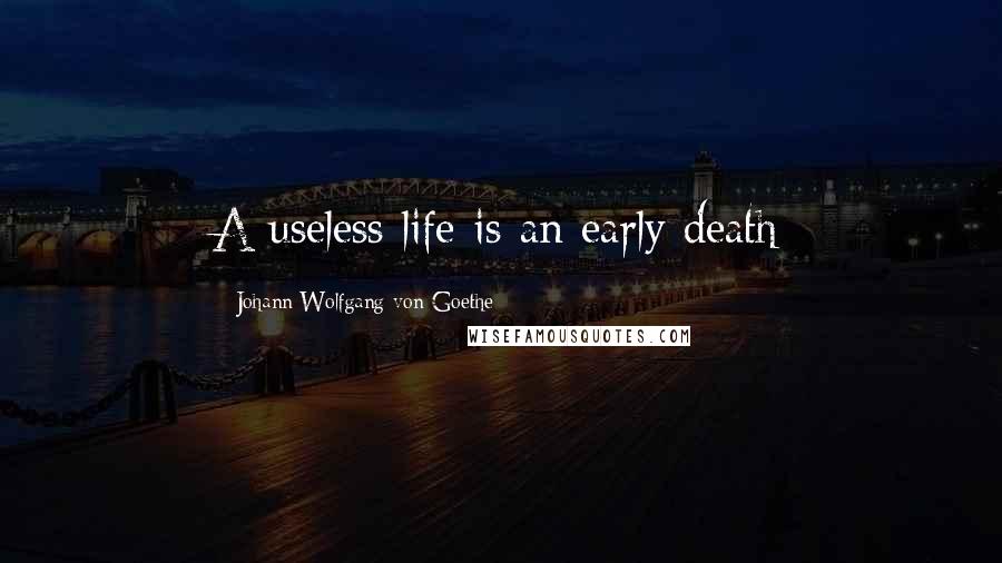 Johann Wolfgang Von Goethe Quotes: A useless life is an early death