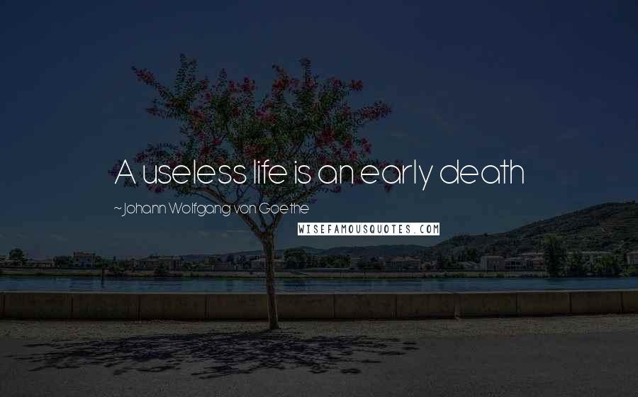 Johann Wolfgang Von Goethe Quotes: A useless life is an early death