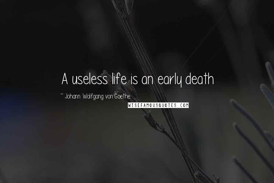 Johann Wolfgang Von Goethe Quotes: A useless life is an early death