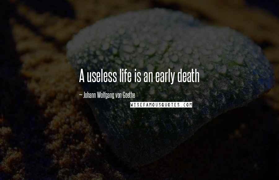 Johann Wolfgang Von Goethe Quotes: A useless life is an early death