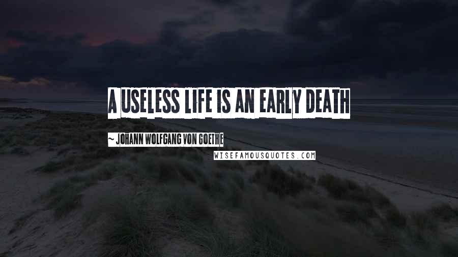 Johann Wolfgang Von Goethe Quotes: A useless life is an early death