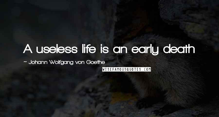 Johann Wolfgang Von Goethe Quotes: A useless life is an early death