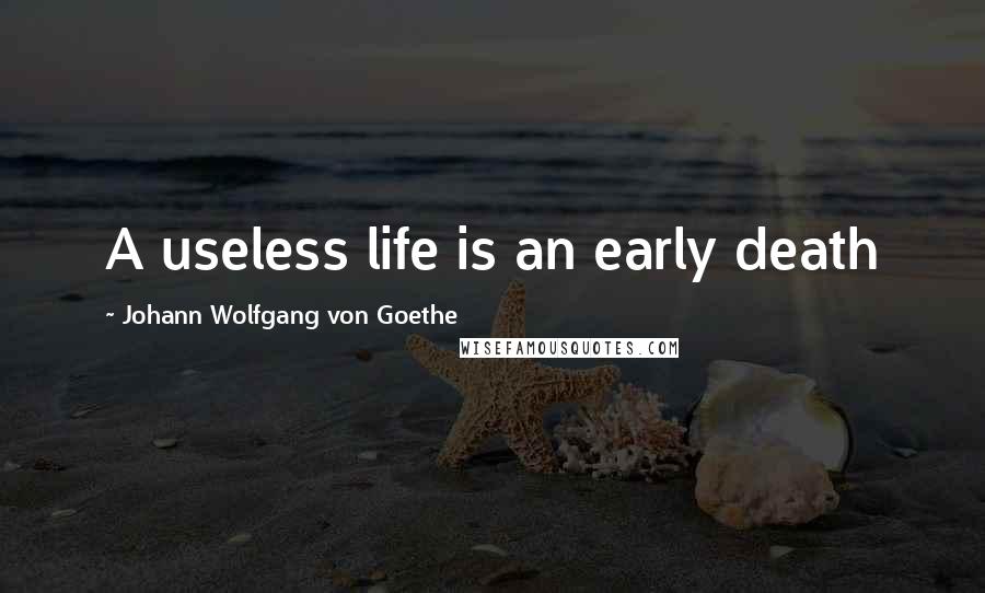 Johann Wolfgang Von Goethe Quotes: A useless life is an early death