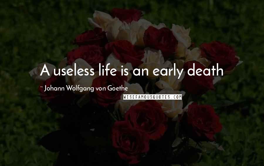 Johann Wolfgang Von Goethe Quotes: A useless life is an early death