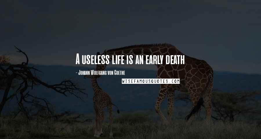 Johann Wolfgang Von Goethe Quotes: A useless life is an early death