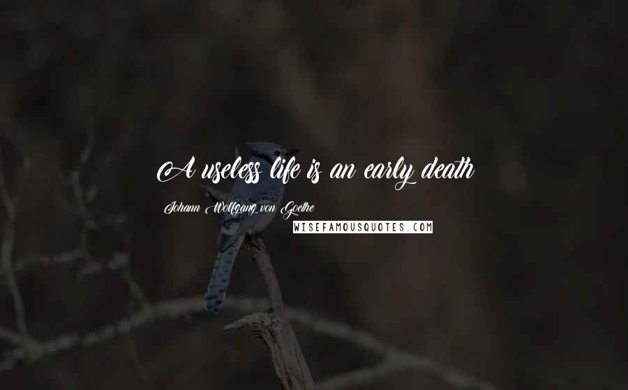 Johann Wolfgang Von Goethe Quotes: A useless life is an early death