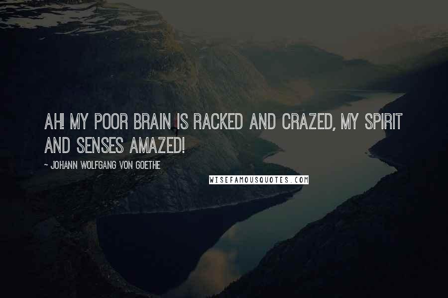 Johann Wolfgang Von Goethe Quotes: Ah! my poor brain is racked and crazed, My spirit and senses amazed!