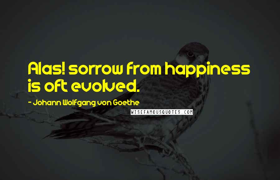 Johann Wolfgang Von Goethe Quotes: Alas! sorrow from happiness is oft evolved.