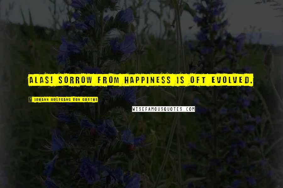 Johann Wolfgang Von Goethe Quotes: Alas! sorrow from happiness is oft evolved.