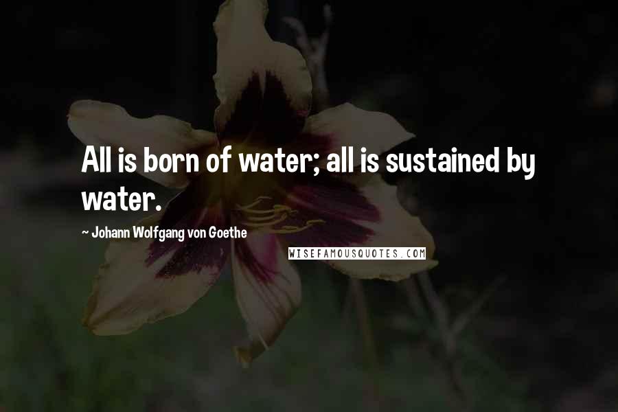 Johann Wolfgang Von Goethe Quotes: All is born of water; all is sustained by water.