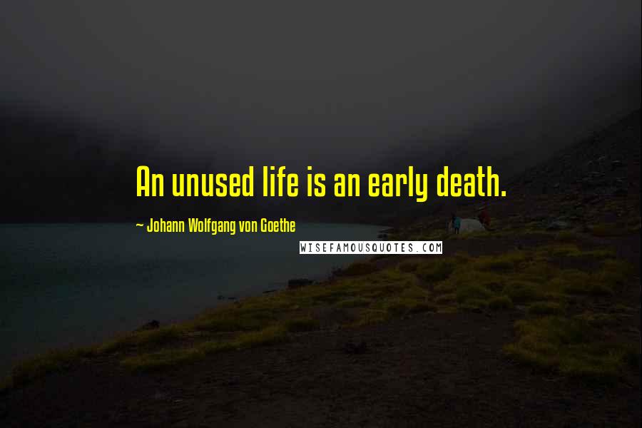 Johann Wolfgang Von Goethe Quotes: An unused life is an early death.