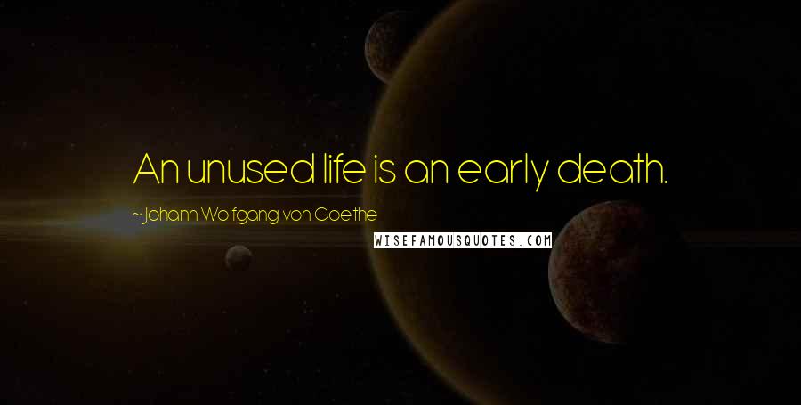 Johann Wolfgang Von Goethe Quotes: An unused life is an early death.