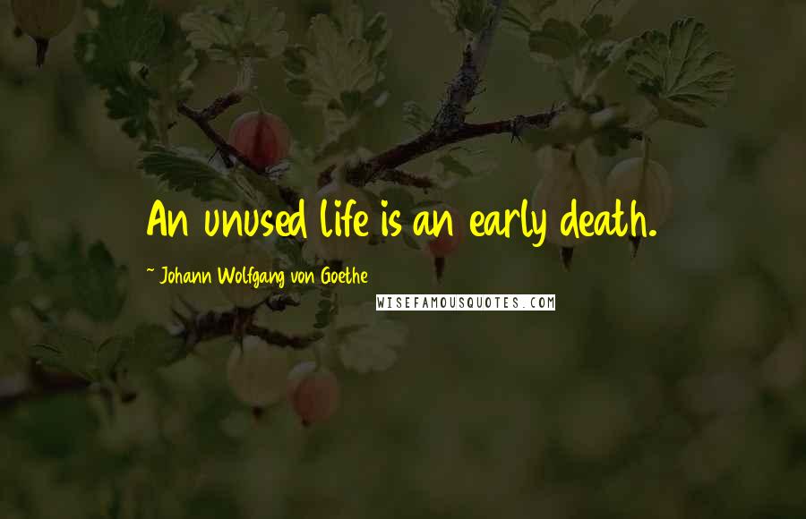 Johann Wolfgang Von Goethe Quotes: An unused life is an early death.